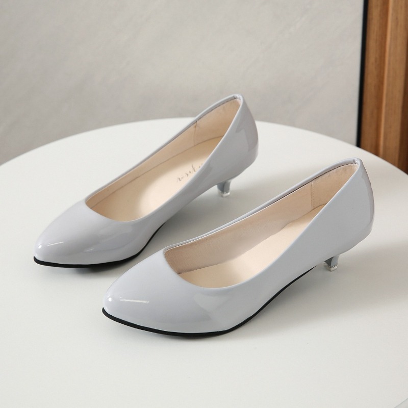 Women'S Shoes For Work - รองเท้าส้นกลางสำหรับผู้หญิง ขนาดใหญ่ 35-42 นุ่มสบาย สีดำ รองเท้าทำงานแบบเรียบง่าย