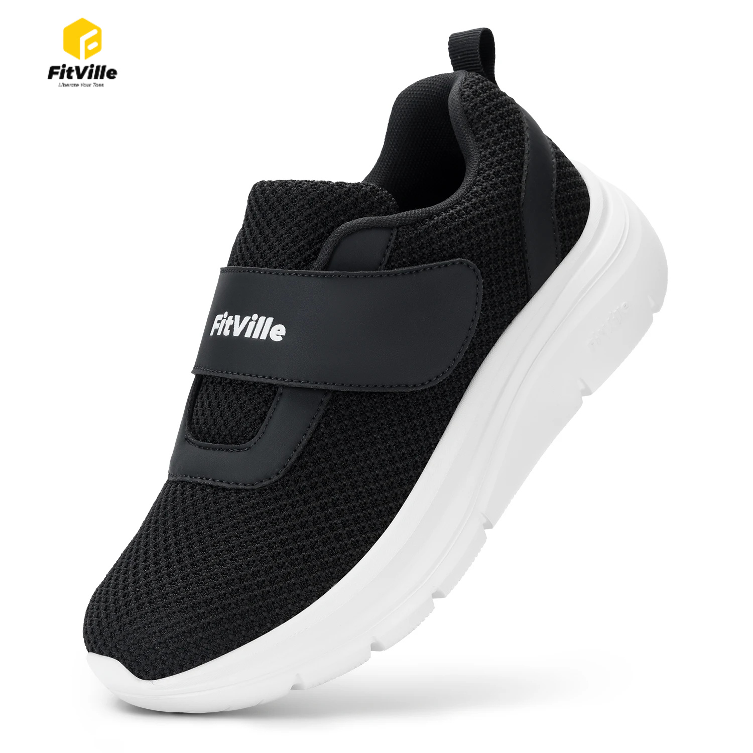 Women'S Shoes For Wide Feet - FitVille รองเท้าผ้าใบสตรีรองเท้าเบาหวานกว้างรองเท้าปรับสายรัดสําหรับเท้าบวมลื่นบนเดินน้ําหนักเบาสบาย