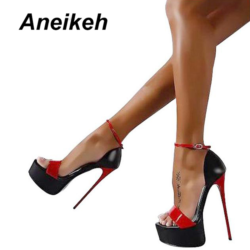 Women'S Shoes Big Feet - รองเท้าส้นสูงแบบเปิดนิ้วเท้า Aneikeh 2026 แฟชั่นเซ็กซี่ ส้นสูง 16
