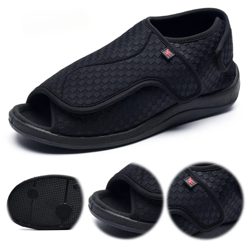 Women'S Shoes For Wide Feet - รองเท้าแตะสำหรับผู้ป่วยเบาหวาน ผู้หญิง ผู้ชาย รองเท้าเบาหวานแบบกว้างพิเศษ รองเท้าแตะแบบปรับได้สำหรับเท้าบวม สำหรับใส่ในบ้าน