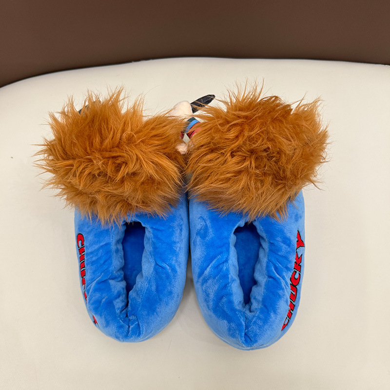 Women Shoes Myer - ฮาโลวีน Michael Myers Chucky Plush รองเท้าแตะสยองขวัญ