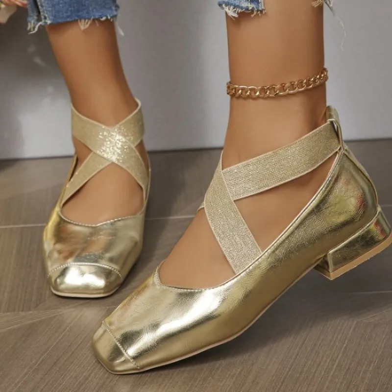 Mary Jane Shoes - รองเท้าผู้หญิงแฟชั่นรองเท้าดีไซน์ทรงเหลี่ยมรองเท้าบัลเล่ต์พื้นนุ่มสบายผู้หญิงหนังนุ่มรองเท้าลำลองซาปาตอส มูเยร์