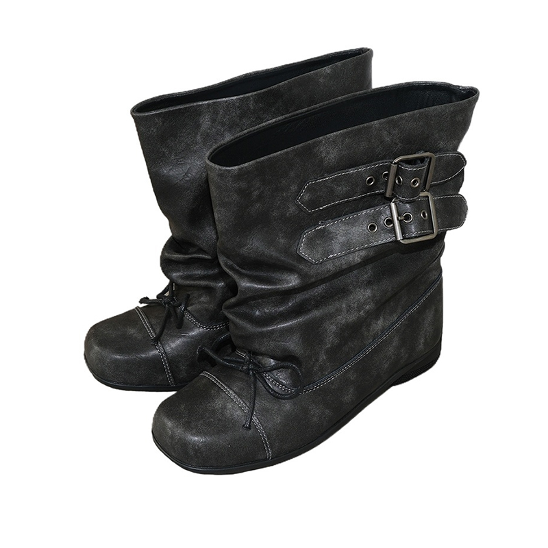 Women'S Shoes Chelsea - รองเท้าบูทข้อเท้าผู้หญิงแฟชั่นดีไซเนอร์สไตล์พังก์ รองเท้าบูทฤดูหนาวผู้หญิงแบบเชลซี รองเท้าบูทเทรนด์ใหม่ปี 2025 รองเท้าบูทแบบมีหัวเข็มขัดสไตล์กลาดิเอเตอร์ รองเท้าบูทมอเตอร์ไซค์