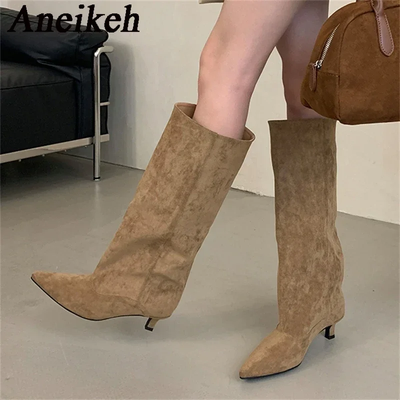 Women'S Shoes Chelsea - Aneikeh ฤดูใบไม้ร่วงฤดูหนาว Pointed Toe เข่าความยาวรองเท้ารองเท้าผู้หญิง 2026