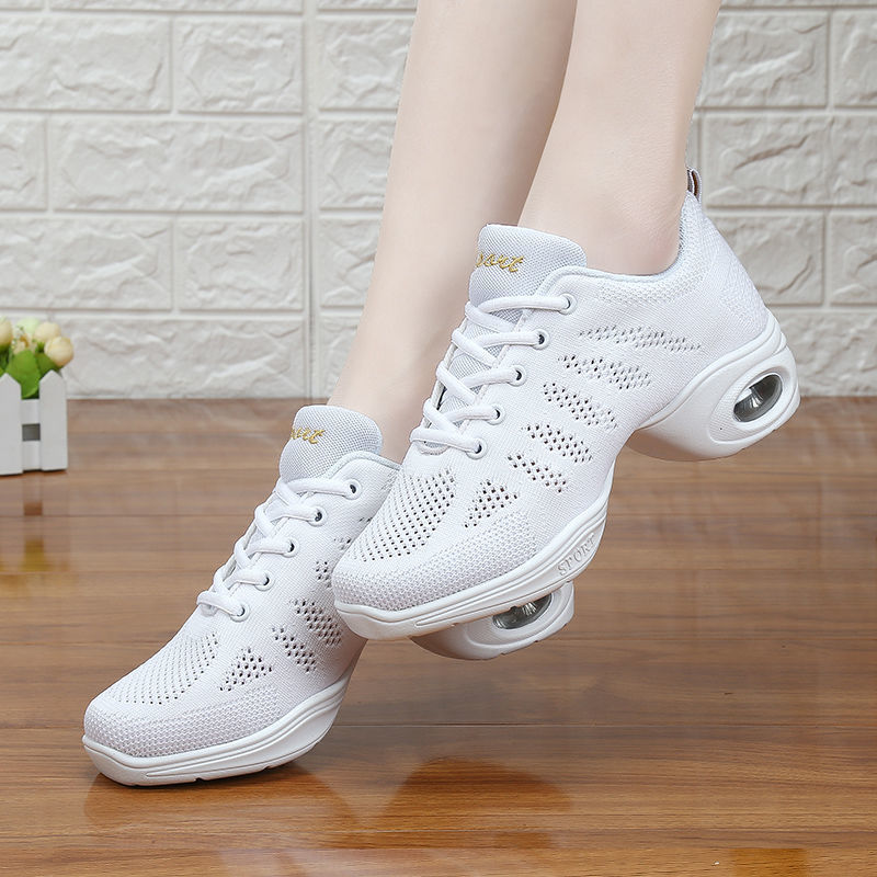 Women'S Zumba Shoes - รองเท้าเต้นรำตาข่ายระบายอากาศสำหรับผู้หญิง รองเท้าแจ๊สฮิปฮอปน้ำหนักเบา พื้นรองเท้าแบบแยกส่วน สำหรับเต้นบอลรูม ซุมบ้า และรองเท้าฝึกซ้อมฟิตเนส