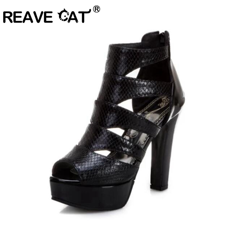 Women'S Shoes Peep Toe - Reave รองเท้าแตะผู้หญิงขนาด34-50เซ็กซี่รูปแมวร้องเท้าส้นสูงส้นสูงส้นสูง11.5ซม. แพลตฟอร์มรองเท้าปาร์ตี้ F1493