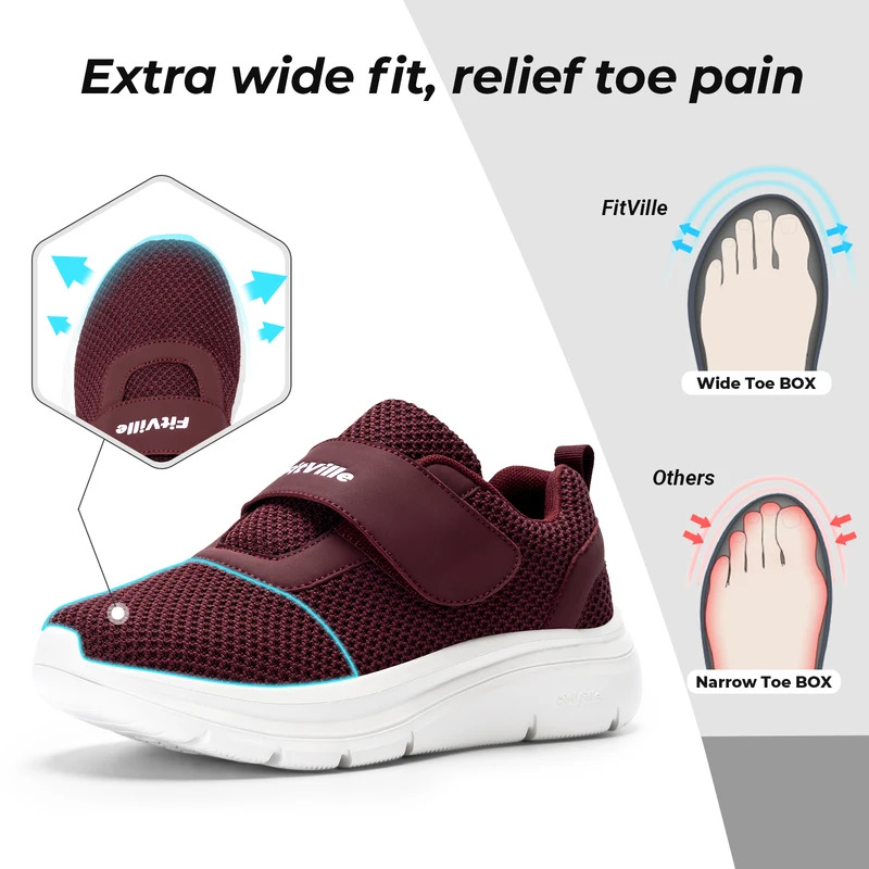 FitVille รองเท้าผ้าใบสตรีรองเท - Women'S Shoes For Wide Feet บทวิจารณ์และราคา