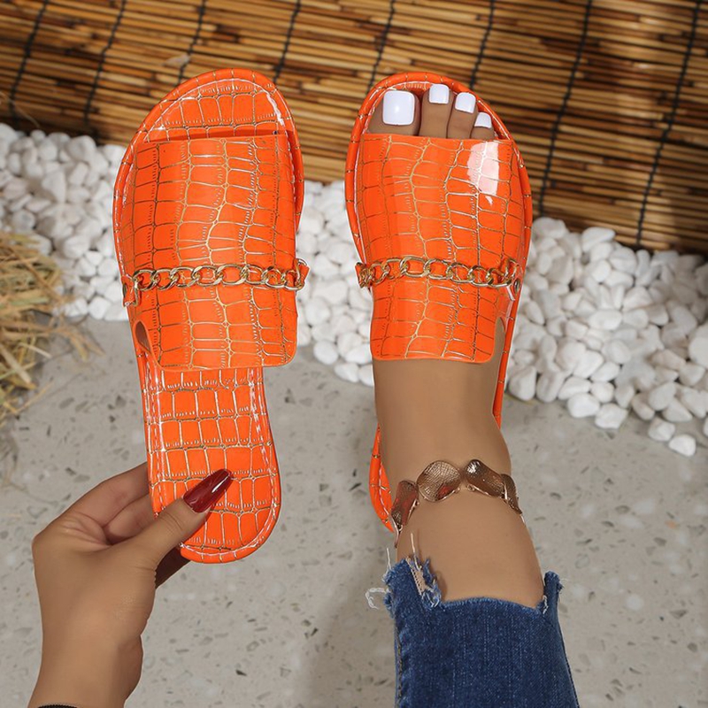 รองเท้าแตะสตรีสีทองแวววาว รองเ - Gold Chain Sandal บทวิจารณ์และราคา