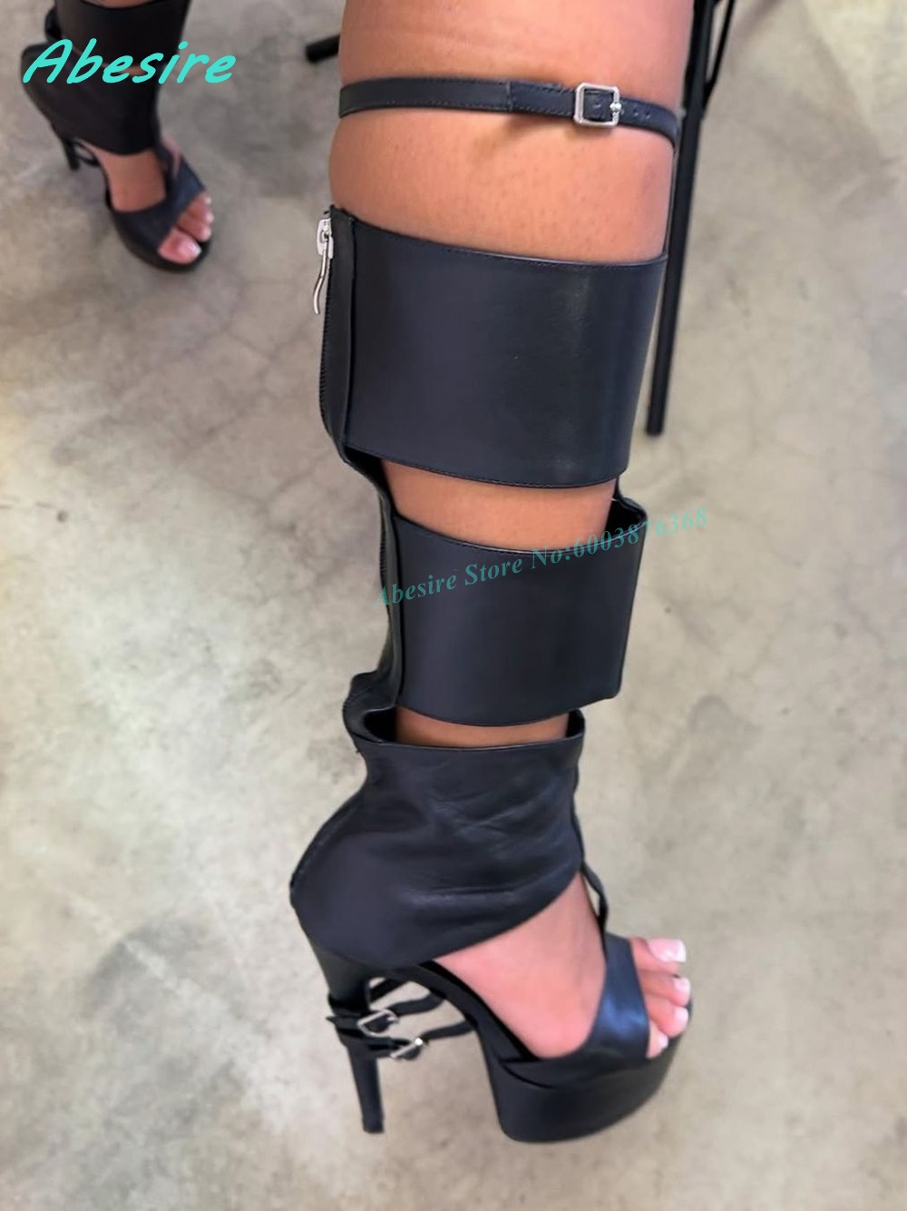 รองเท้าบูทส้นสูงแบบเปิดนิ้วเท้ - High Knee Heel Boots บทวิจารณ์และราคา