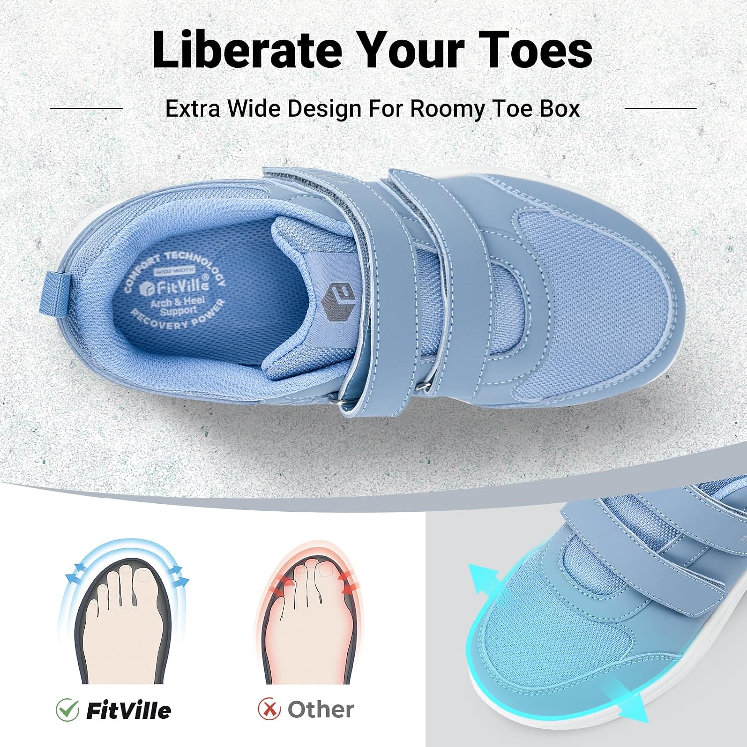 รองเท้าเดินสำหรับผู้หญิง FitVi - Women'S Shoes For Wide Feet บทวิจารณ์และราคา