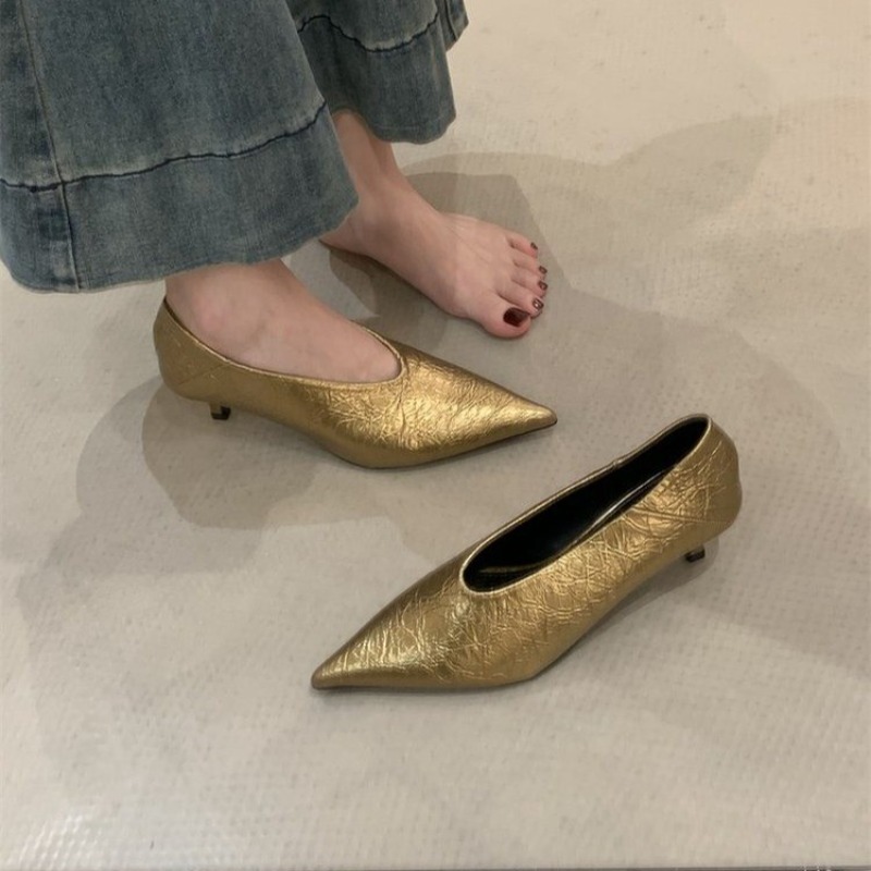 รองเท้าส้นเตี้ยหัวแหลมแบบสวม ส - Women'S Shoes For Work บทวิจารณ์และราคา