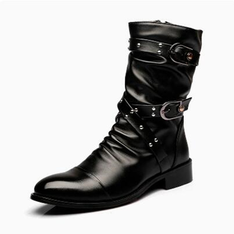 รองเท้าบูทหนังผู้ชายแฟชั่นคุณภ - Women'S Shoes Chelsea บทวิจารณ์และราคา