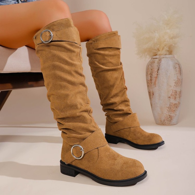 รองเท้าบูทสไตล์ตะวันตกแบบวินเท - High Knee Heel Boots บทวิจารณ์และราคา