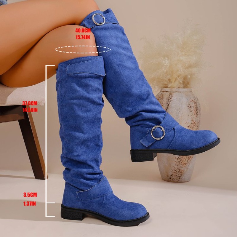 รองเท้าบูทสไตล์ตะวันตกแบบวินเท - High Knee Heel Boots บทวิจารณ์และราคา