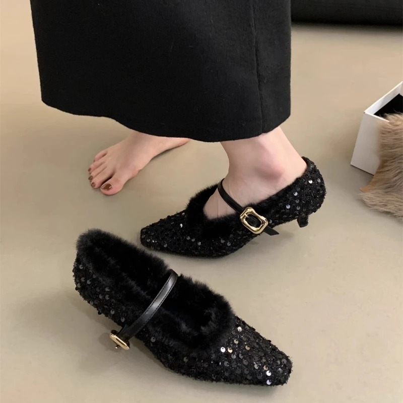 รองเท้าส้นสูงสไตล์ฝรั่งเศสแบบเ - Mary Jane Shoes บทวิจารณ์และราคา