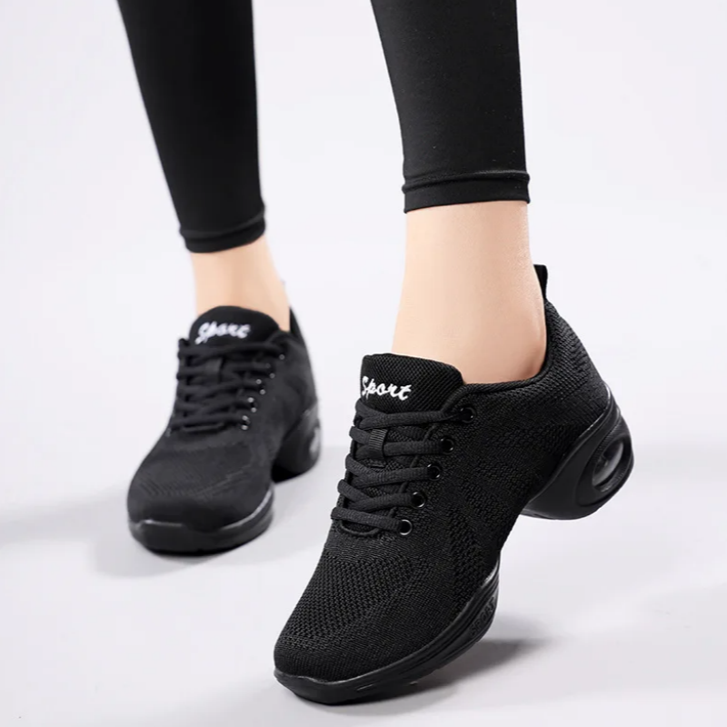 รองเท้าผ้าใบเต้นรำตาข่ายสีดำสำ - Women'S Zumba Shoes บทวิจารณ์และราคา