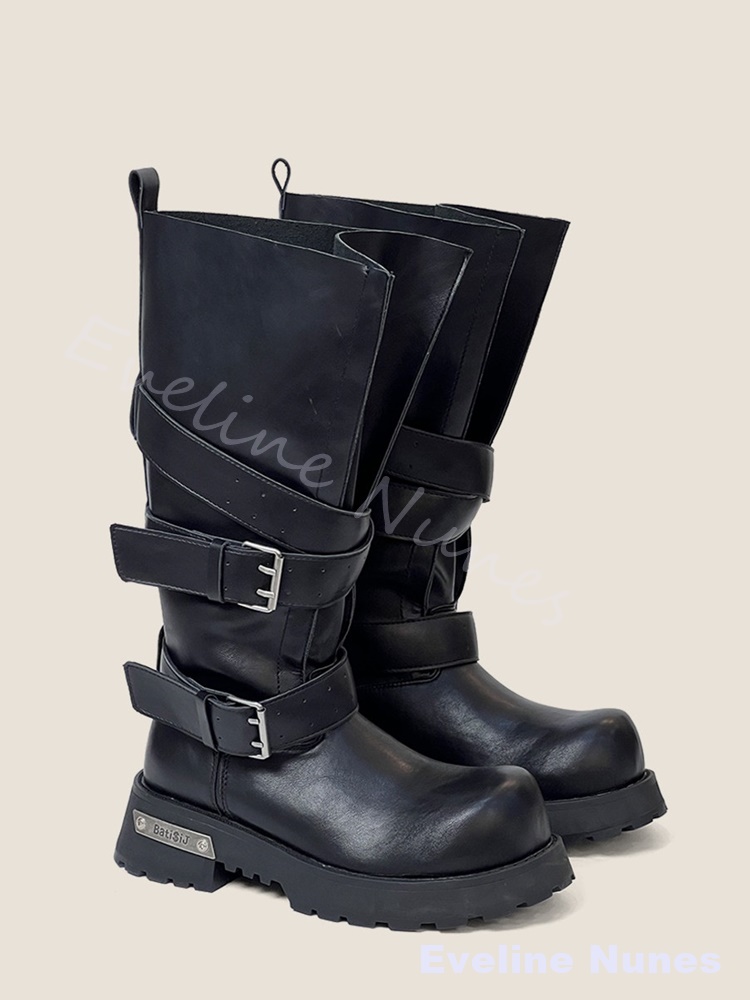 รองเท้าบูทมอเตอร์ไซค์ส้นหนาแบบ - Women'S Shoes Extra Wide บทวิจารณ์และราคา
