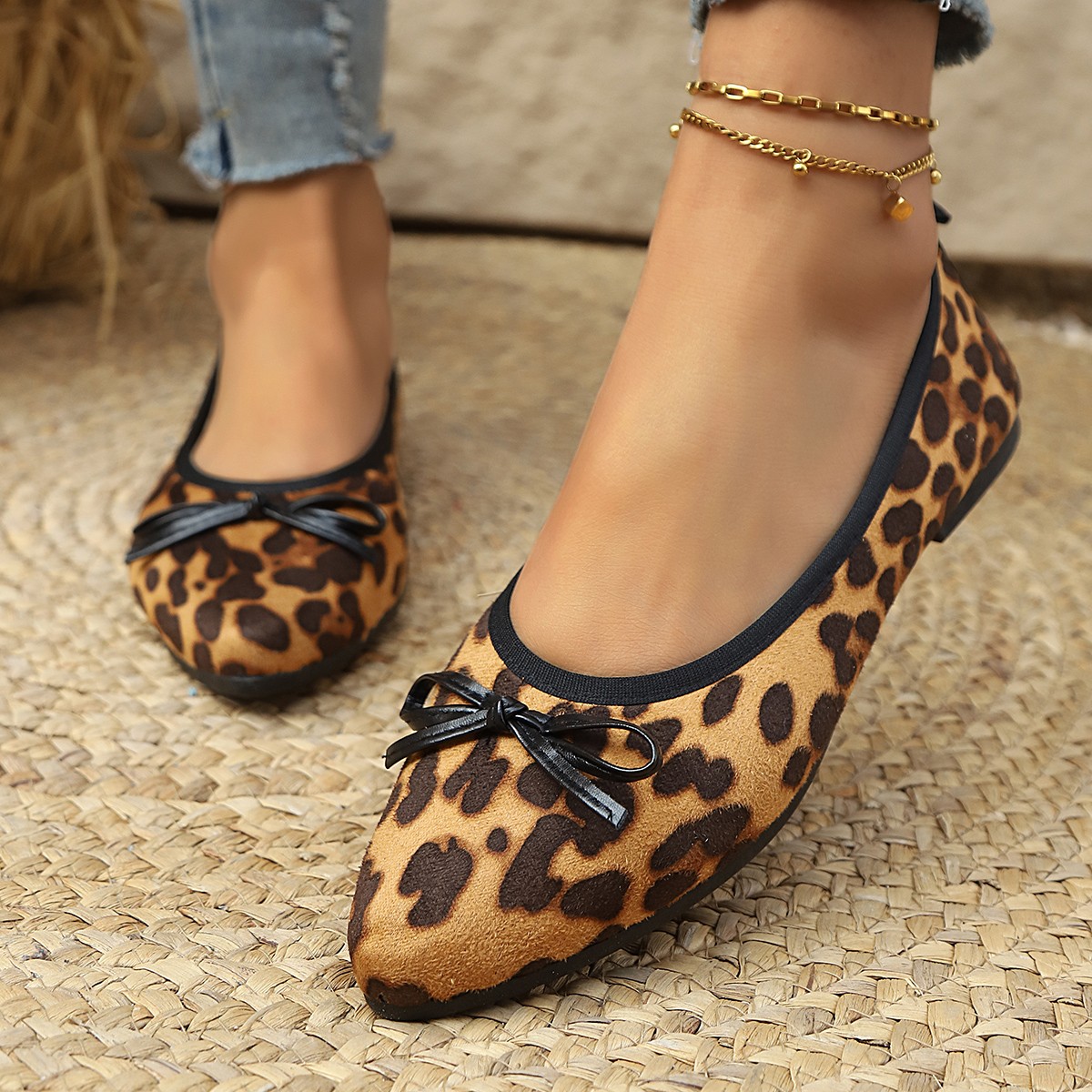 รองเท้าส้นแบนลายเสือดาวสำหรับผ - Women'S Shoes For Work บทวิจารณ์และราคา