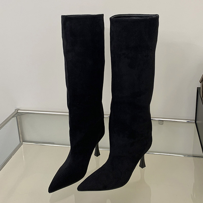 รองเท้าบูทส้นสูงหัวแหลมสไตล์วิ - High Knee Heel Boots บทวิจารณ์และราคา