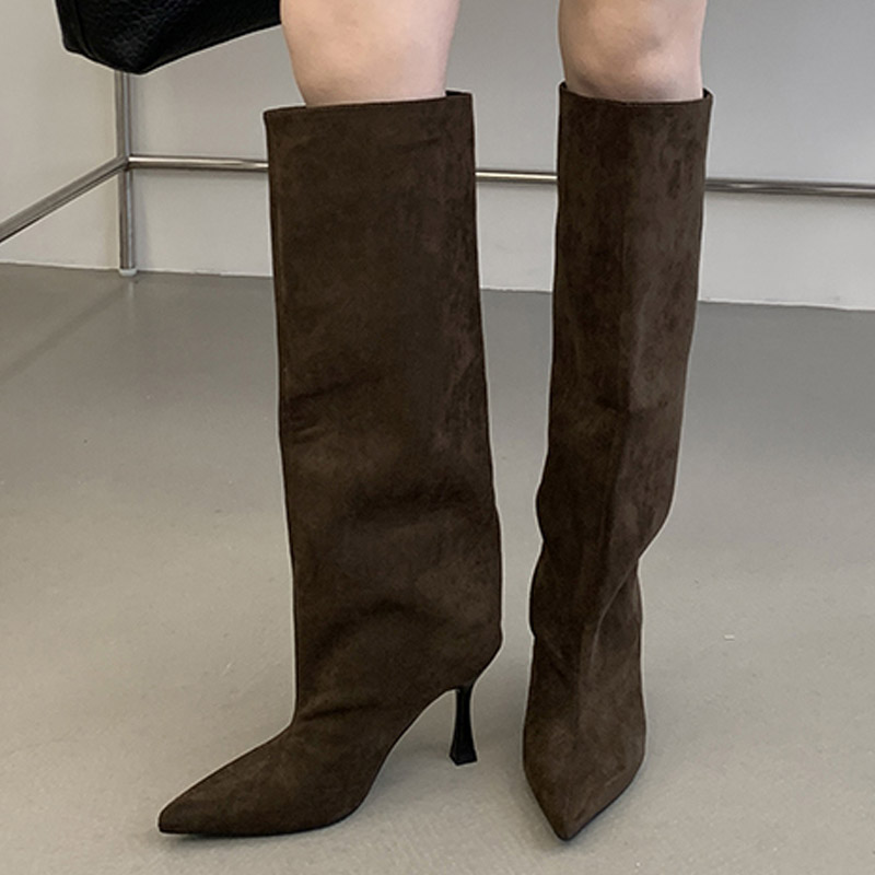 รองเท้าบูทส้นสูงหัวแหลมสไตล์วิ - High Knee Heel Boots บทวิจารณ์และราคา