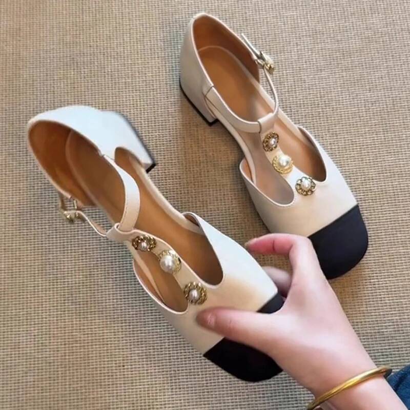 รองเท้าส้นสูงหัวเหลี่ยมสำหรับผ - Mary Jane Shoes บทวิจารณ์และราคา