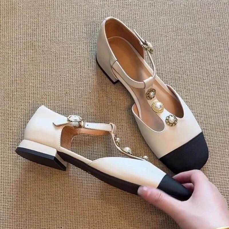 รองเท้าส้นสูงหัวเหลี่ยมสำหรับผ - Mary Jane Shoes บทวิจารณ์และราคา