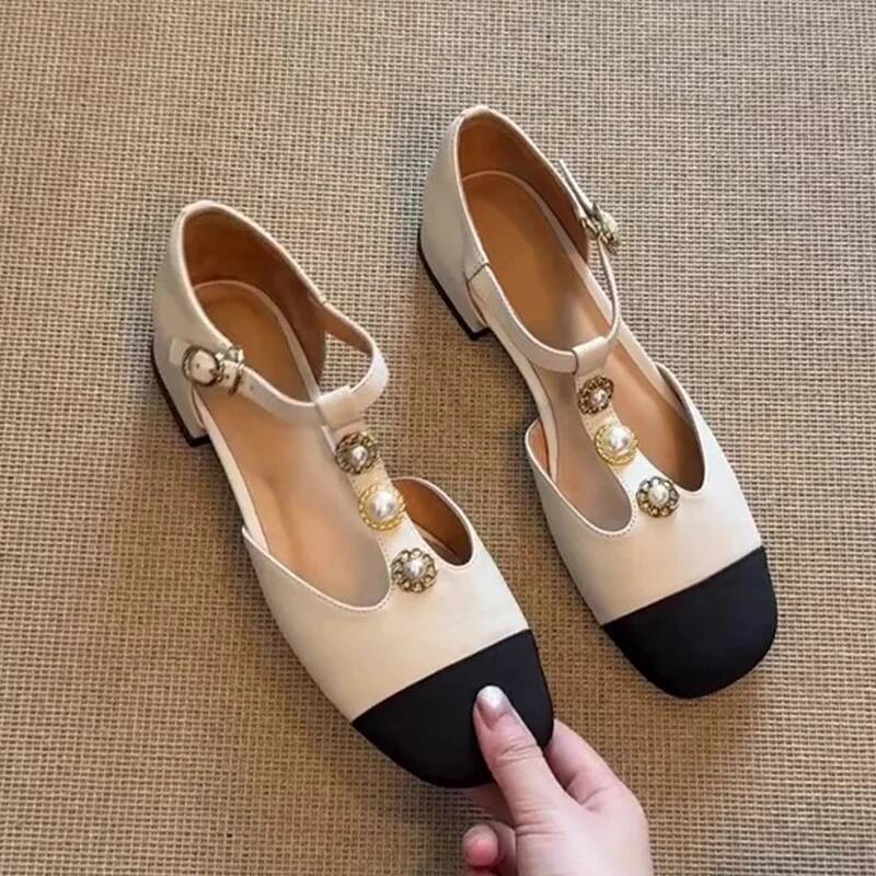 รองเท้าส้นสูงหัวเหลี่ยมสำหรับผ - Mary Jane Shoes บทวิจารณ์และราคา