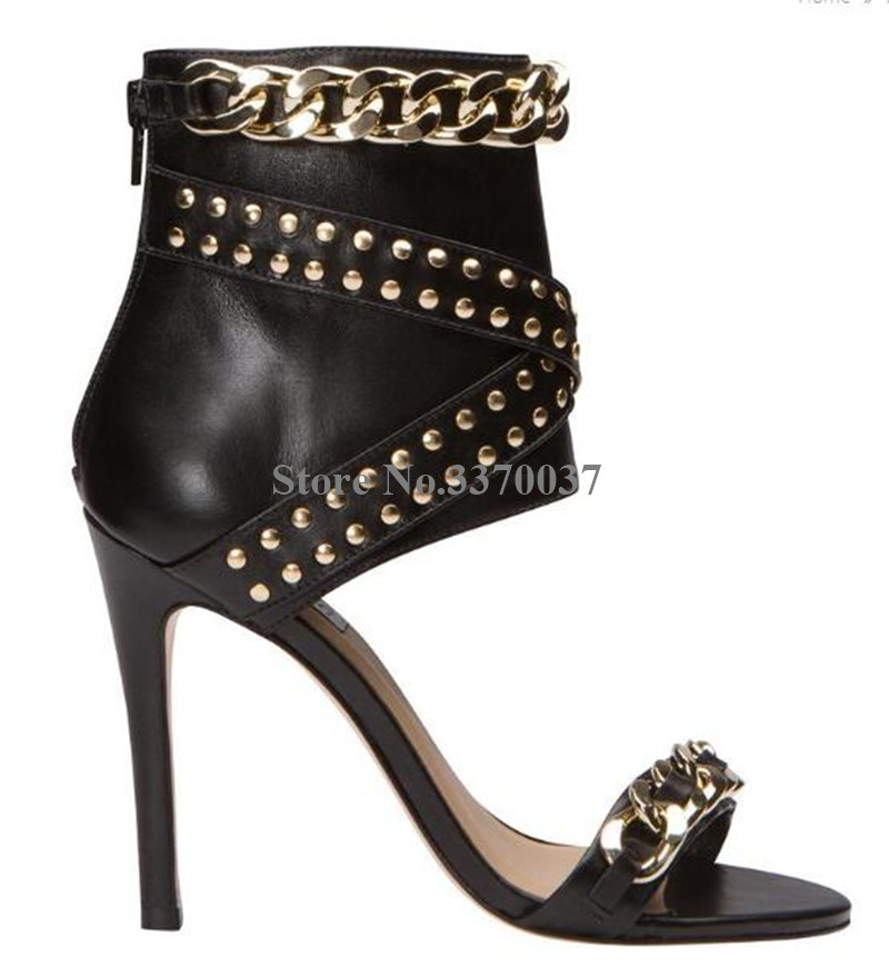 Western แฟชั่นผู้หญิงเปิดนิ้วเ - Gold Chain Sandal บทวิจารณ์และราคา