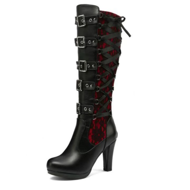 รองเท้าบูทสูงถึงเข่าสไตล์พังก์ - High Knee Heel Boots บทวิจารณ์และราคา