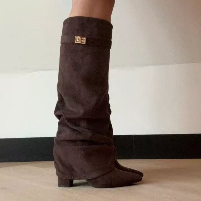 รองเท้าบูทผู้หญิงทรงสูงถึงเข่า - High Knee Heel Boots บทวิจารณ์และราคา