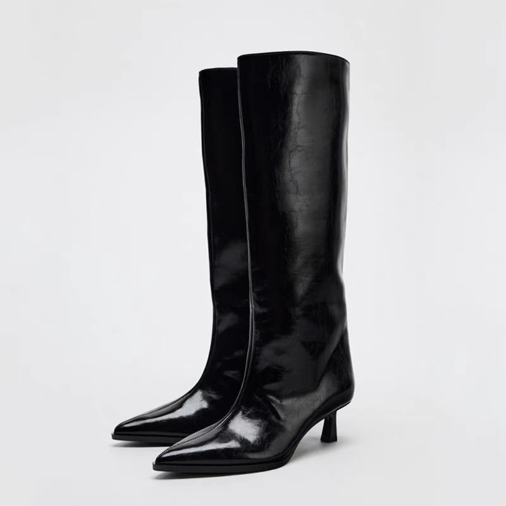 รองเท้าบูททรงสูงปลายแหลมแบบมีส - Women'S Shoes Extra Wide บทวิจารณ์และราคา