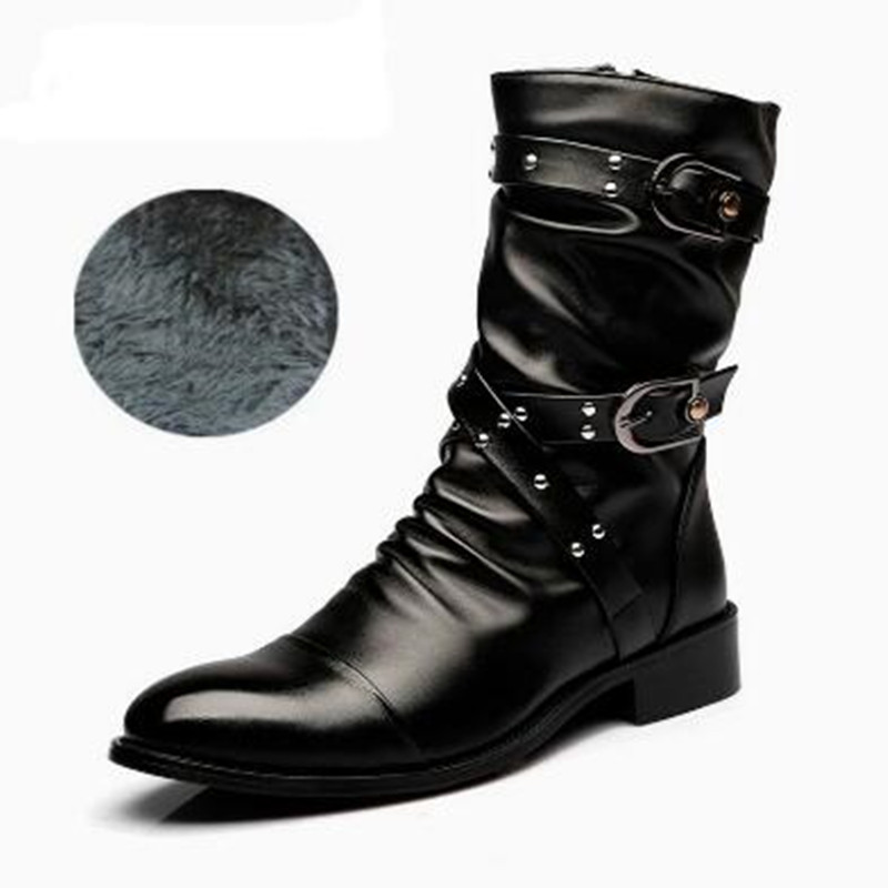 รองเท้าบูทหนังผู้ชายแฟชั่นคุณภ - Women'S Shoes Chelsea บทวิจารณ์และราคา