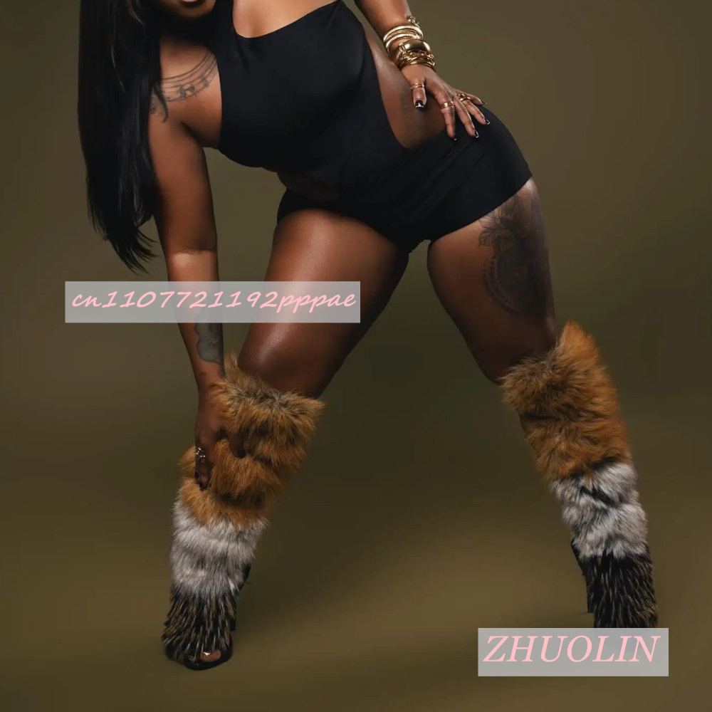 รองเท้าส้นสูงแบบเปิดนิ้วเท้าสไ - High Knee Heel Boots บทวิจารณ์และราคา